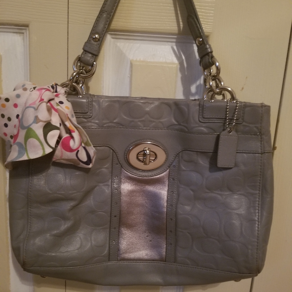 Coach Signature Embossed handbag Grey